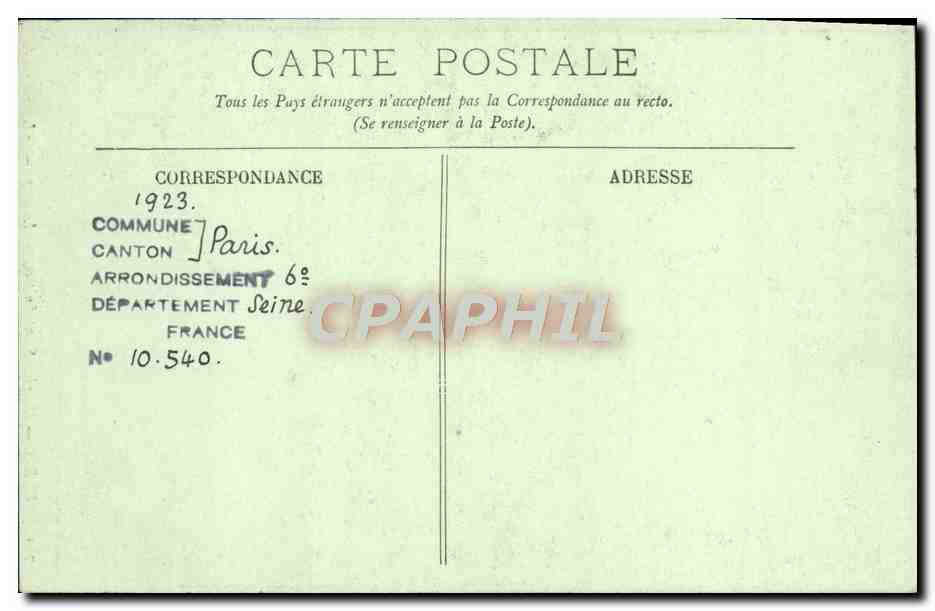 CPA Paris L'Eglise Saint Sulpice La nef — Verso