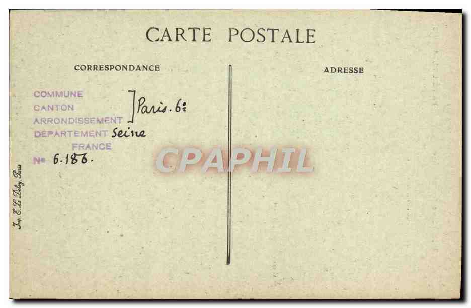 CPA Paris D'autrefois Rue Garanciere Chevet de l'eglise Saint sulpice — Rückseite