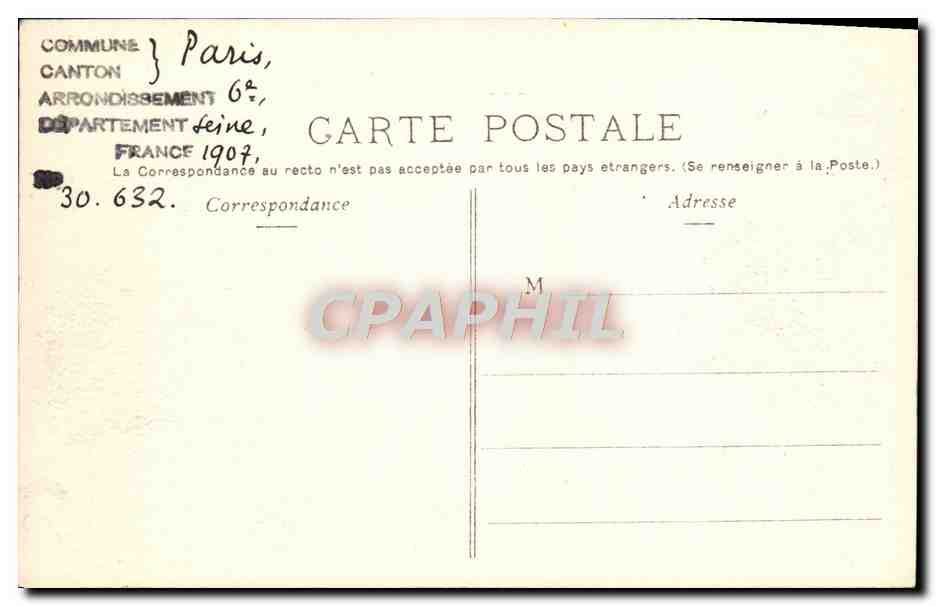 CPA Paris Jardin Du Luxembourg — Rückseite