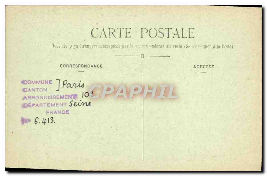 CPA Paris La Porle Saint Denis — Verso