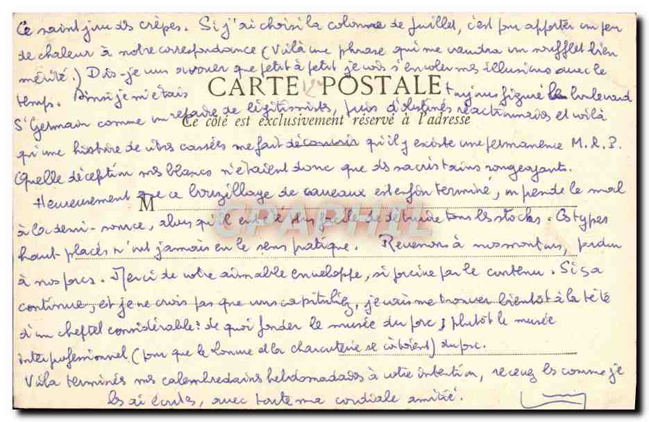CPA Paris Place De La Bastille Et Colonne De Juillet — Rückseite