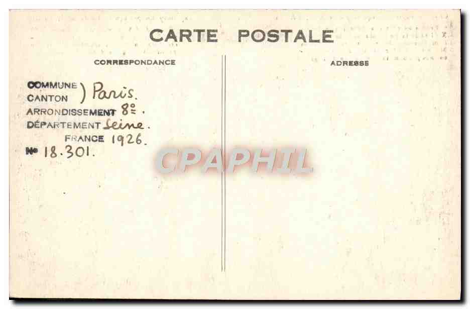 CPA Paris Chapelle Expiatoire Square Louis XVI — Rückseite