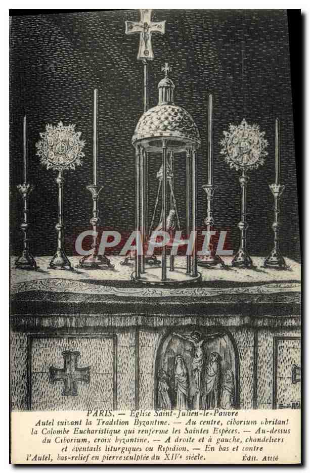 CPA Paris Eglise Saint Julien Le Pauvre Autel suivant la tradition byzantine 