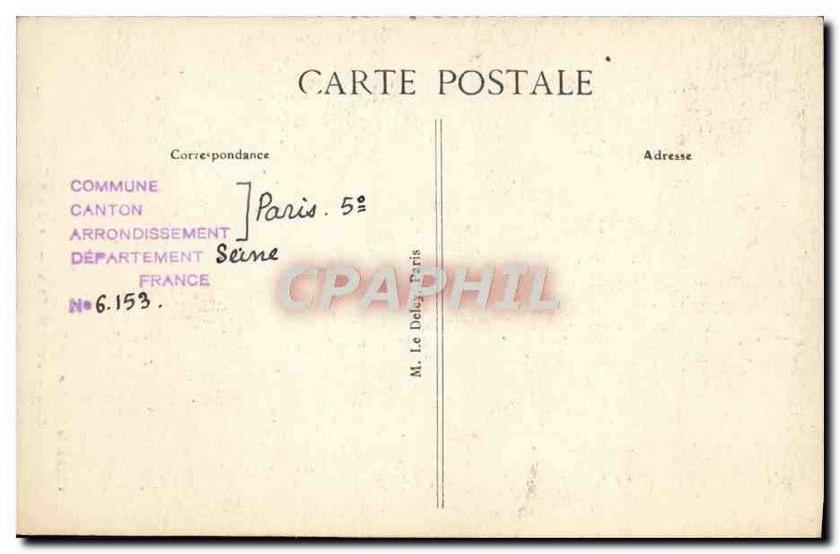 CPA Paris Saint Severin Le Grand Orgue — Rückseite
