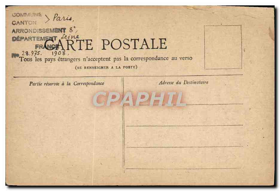 CPA Paris Le Grand Palais — Verso
