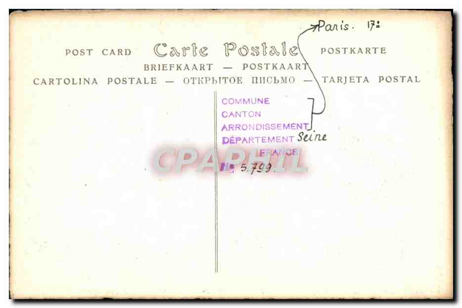CPA Paris Le Faubourg Saint Honore en 1765 — Verso