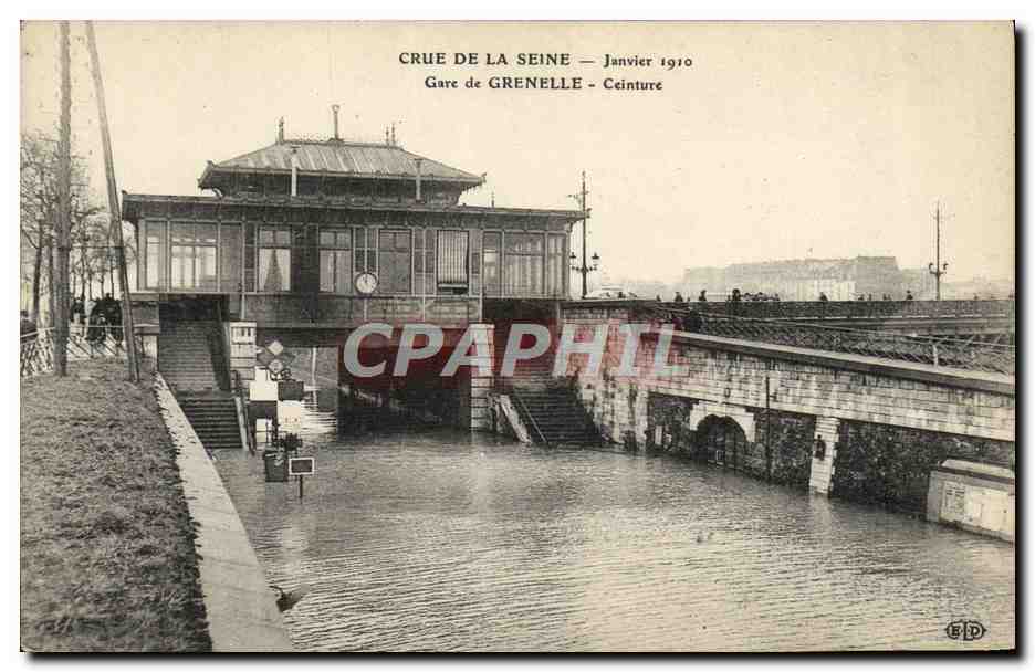 CPA Crue De La Seine Gare De Grenelle