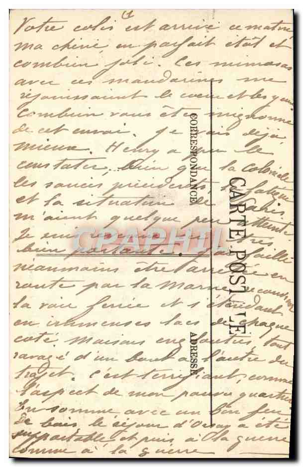 CPA Inondations De Paris Sauvetage Place Maubert — Verso