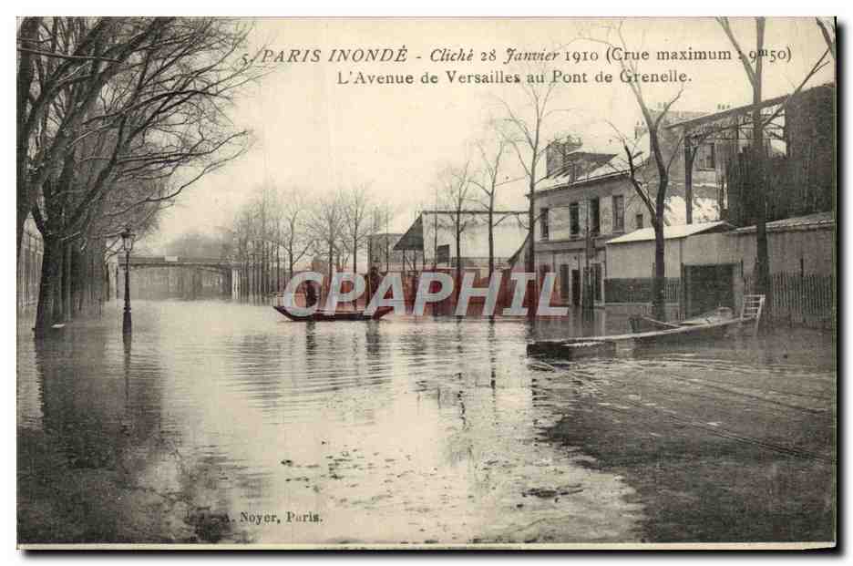 CPA Paris Inonde L'Avenue De Versailles Au Pont De Grenelle