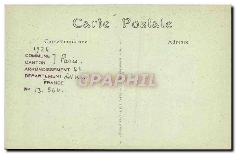 CPA Paris Notre Dame Tombeau Du Duc d'Arcourt Par Pigalle — Verso