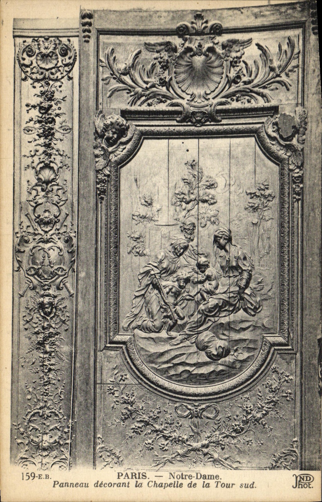 CPA Paris Notre Dame Panneau Decorant La Chapelle De La Tour