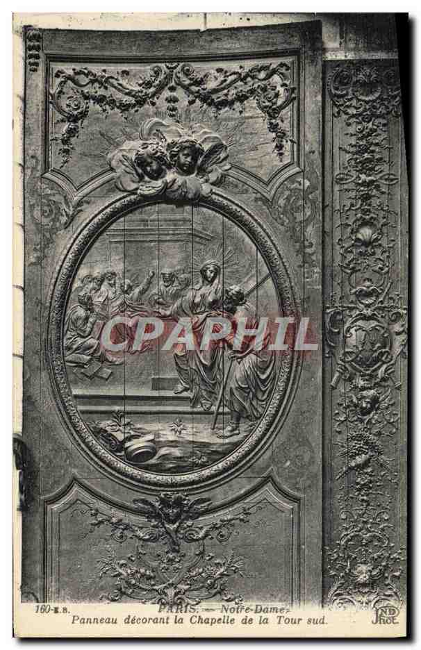 CPA Paris Notre Dame Panneau Decorant La Chapelle De La Tour