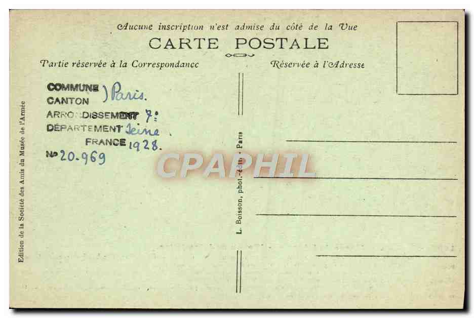 CPA Paris Musee De l'Armee Wagon de l'armistice Militaria  — Verso