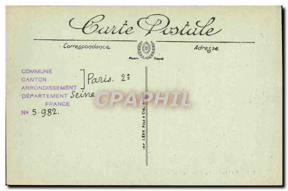 CPA Paris La Place Des Victoires — Rückseite