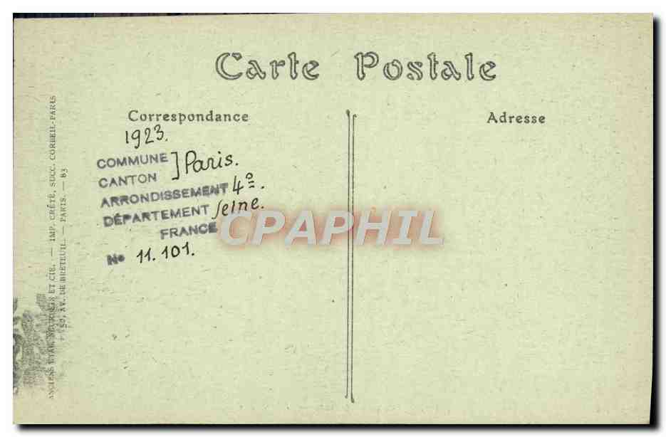 CPA Paris Notre Dame Chimeres Elephant — Rückseite