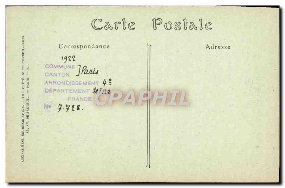 CPA Paris Notre Dame Facade La Rosace — Verso
