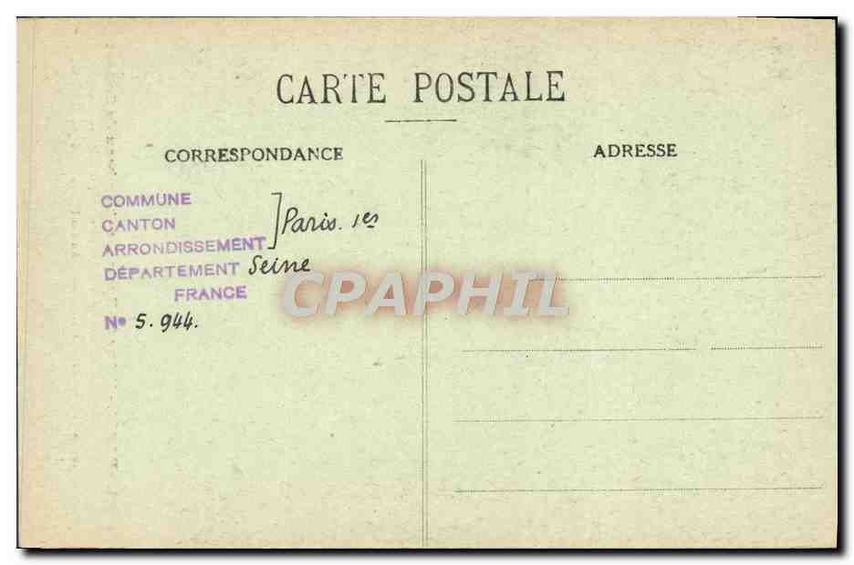 CPA Paris Eglise St Eustache Tombeau de Colbert — Verso