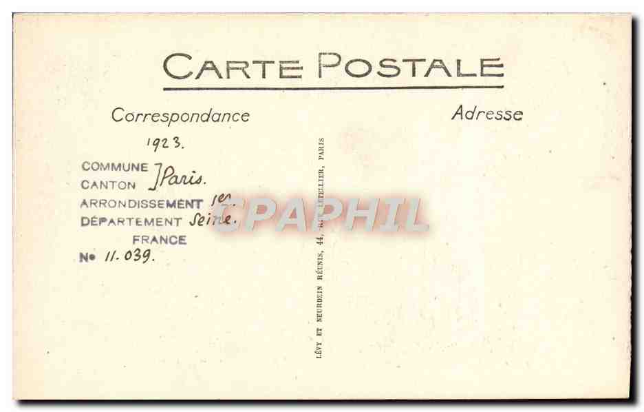 CPA La Conciergerie Galerie du 13eme dite la rue de Paris  — Rückseite