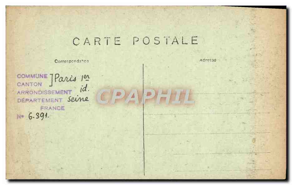 CPA Paris Les Colonnades du Louvre — Rückseite