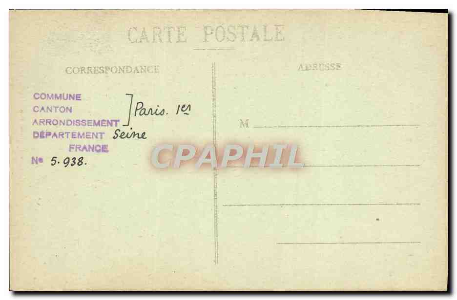 CPA Paris Fontaine des Innocents — Verso
