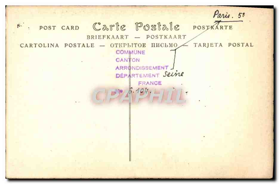 CPA Paris Le Jardin des Plantes Sous Louis XV — Rückseite