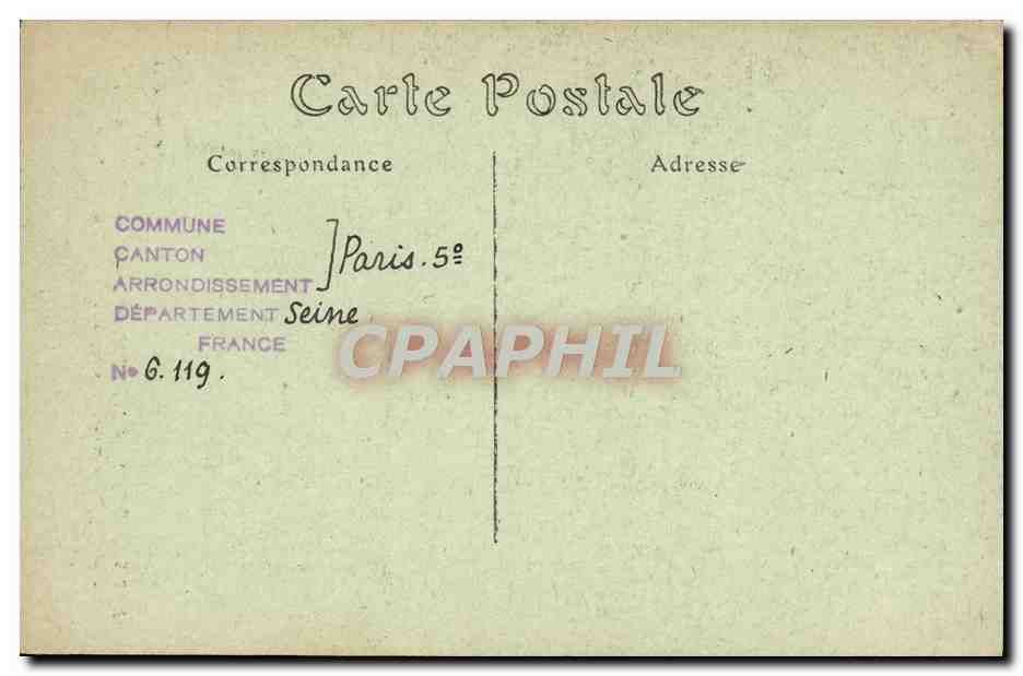 CPA Paris Eglise Saint Julien le Pauvre La nef Travees pres du choeur Chapiteau corinthien  — Rückseite