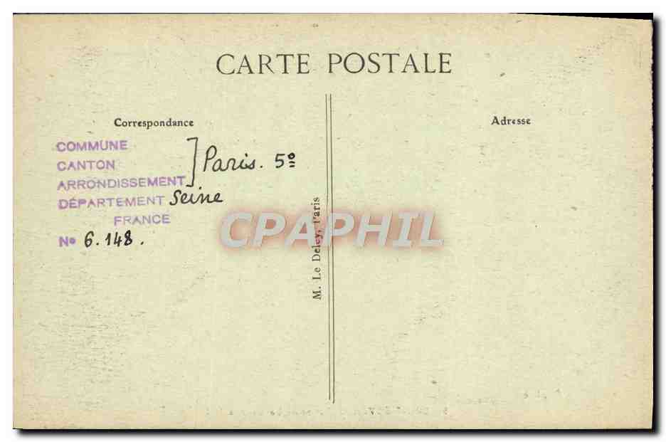CPA Paris Saint Severin La Grande nef — Rückseite