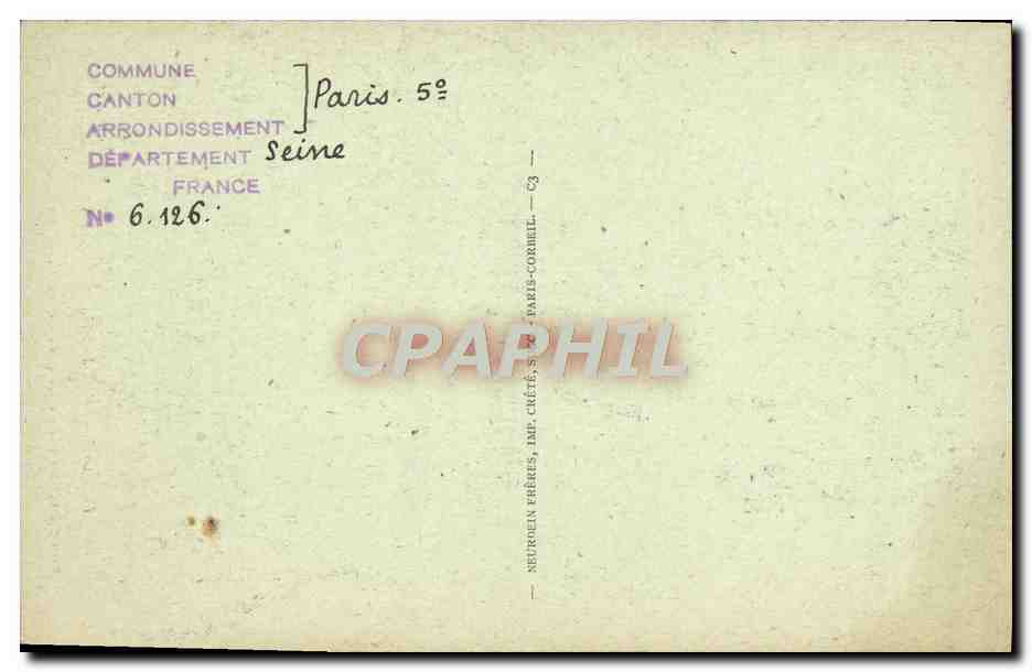 CPA Paris Saint Julien Le Pavre Eglise Baron de Montlyon  — Verso
