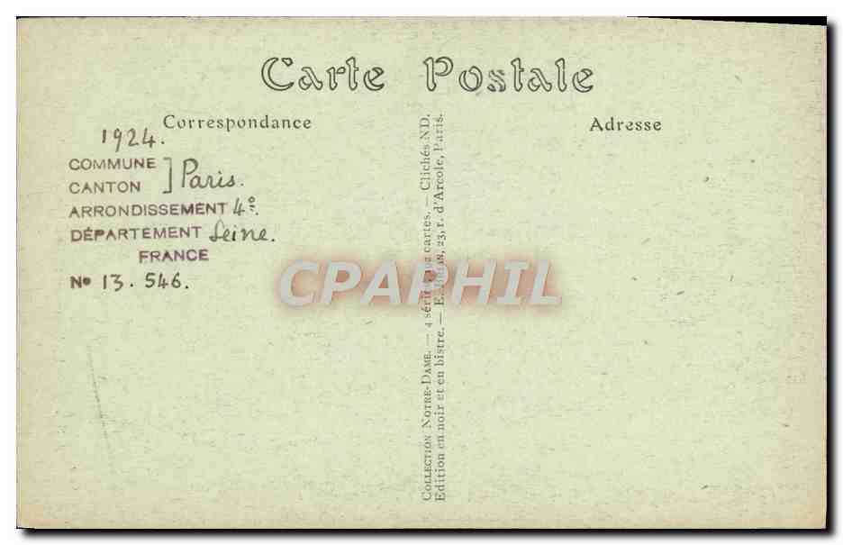 CPA Paris Notre Dame Stalles du Choeur Detail — Verso
