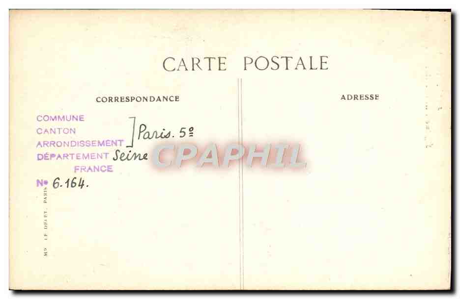 CPA Paris Eglise Saint Etienne du Mont — Verso