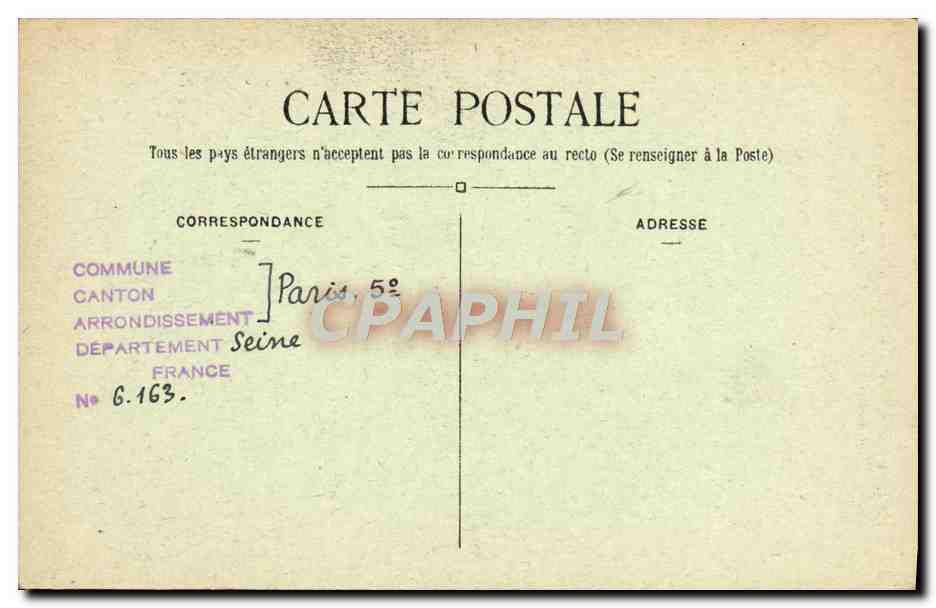 CPA Paris Vue Generale Prise du Pantheon St Etienne du Mont  — Rückseite