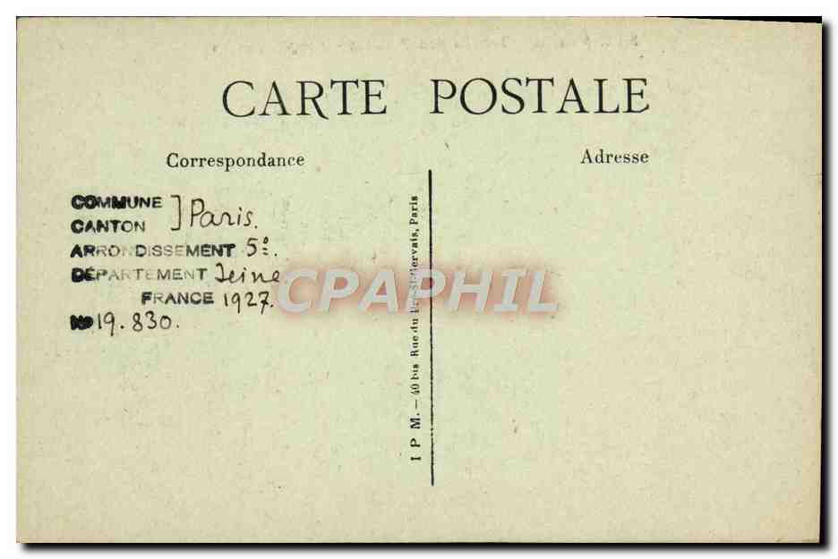CPA Paris Jardin des Plantes Amphitheatre — Rückseite