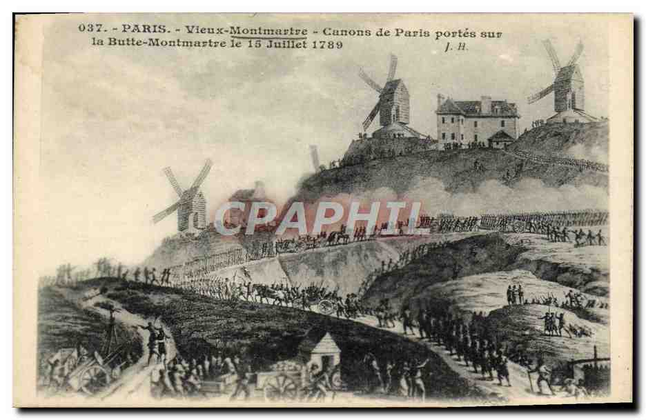 CPA Paris Vieux Montmartre Canons de Paris Portes Sur la Butte Montmartre le 15 juillet 1879