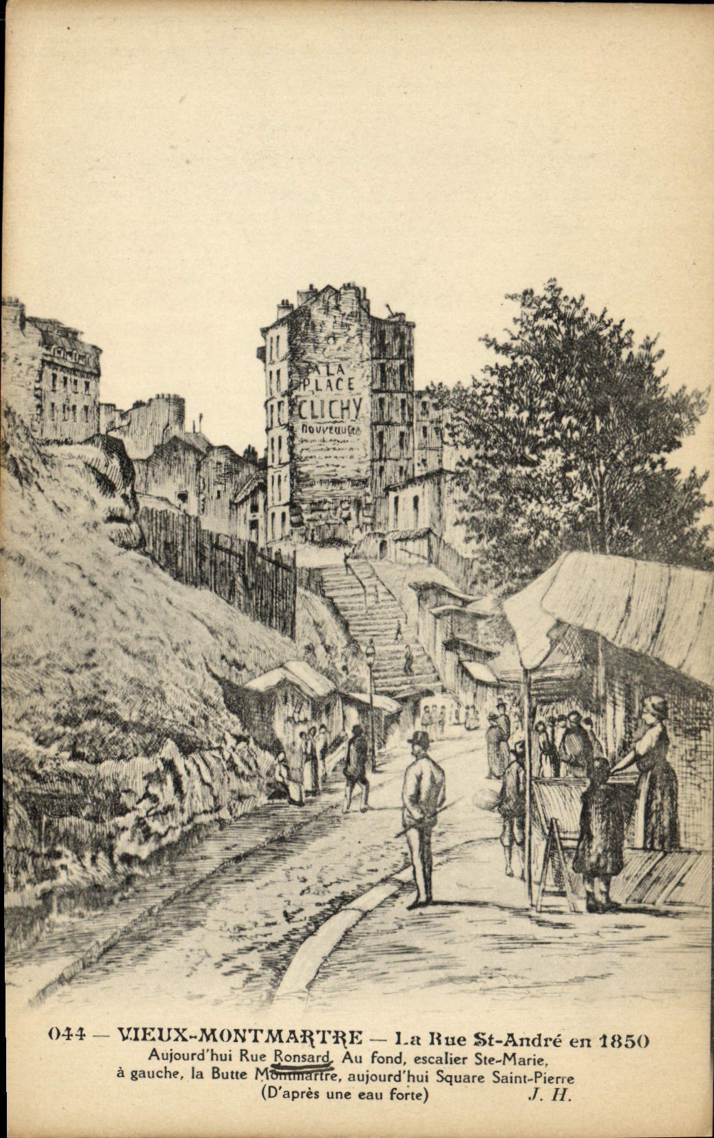 CPA Vieux Montmartre La Rue St Andre en 1850