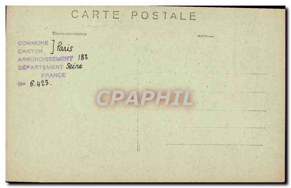 CPA Vieux Montmartre La Rue St Andre en 1850 — Rückseite