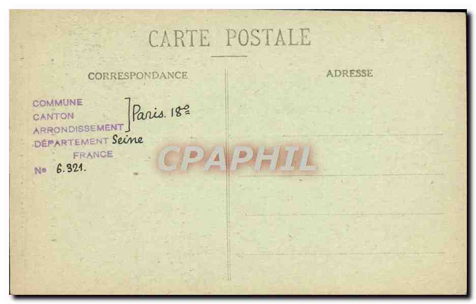 CPA Paris Sacre Coeur Montmartre — Rückseite