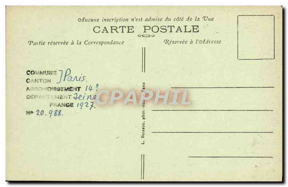 CPA Paris Les Catacombes L'Ossuaire — Rückseite