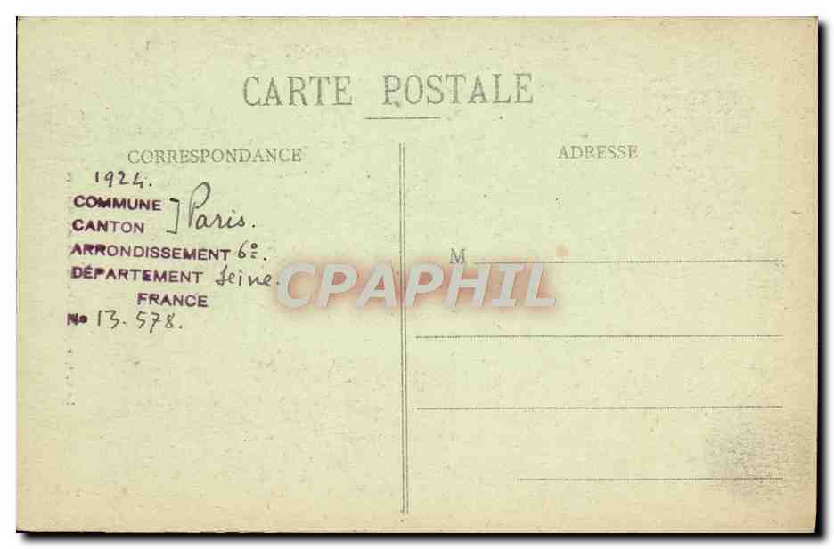 CPA Paris La crypte Les ossements des martyrs — Rückseite