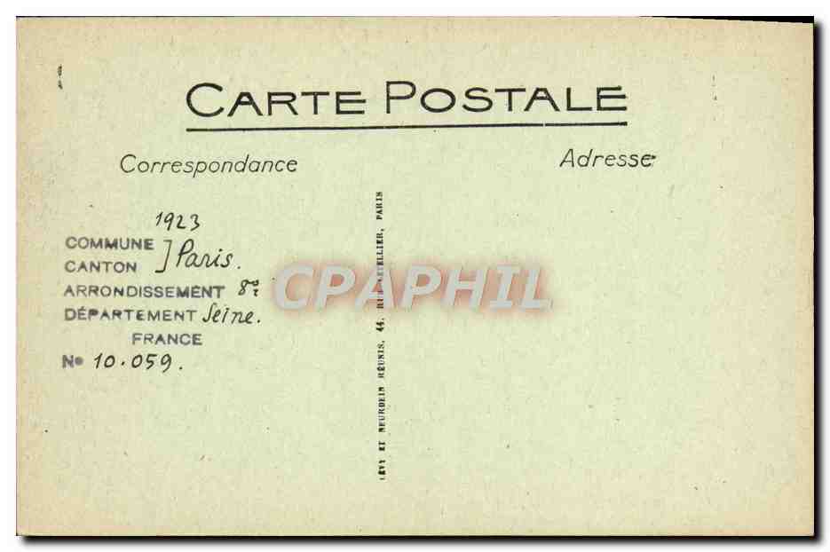 CPA Paris La Rotonde du Parc Monceau — Rückseite