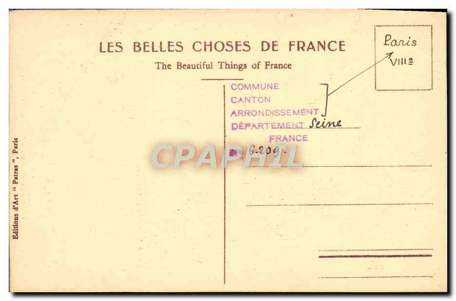 CPA Paris Aec de Triomphe de L'Etoile Le depart de Rude — Rückseite