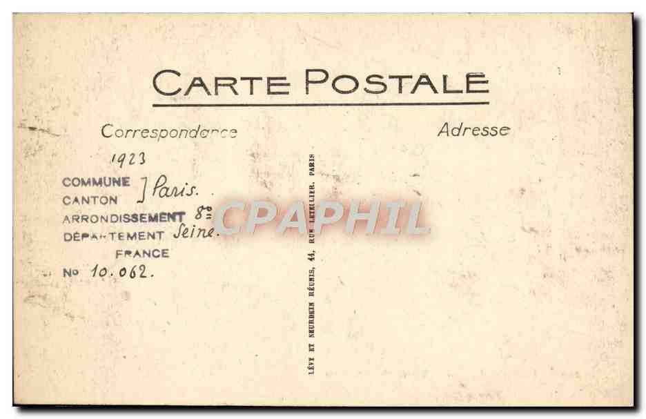 CPA Paris L'Entree du Parc Monceau — Verso