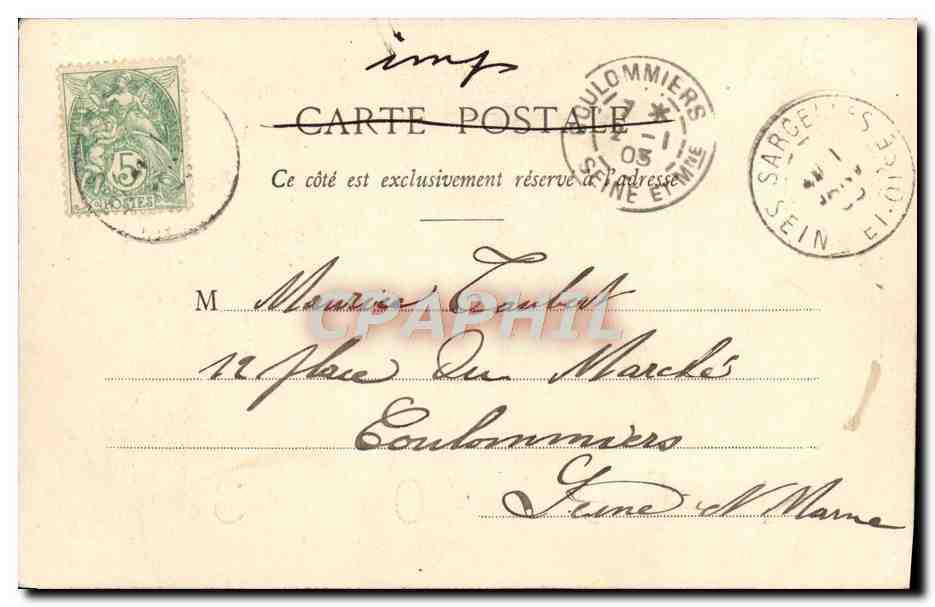 CPA 1er Janvier Enfants Annee 1903 — Rückseite
