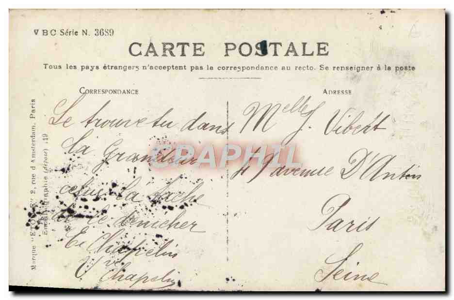 CPA Bonne Annee Homme — Rückseite