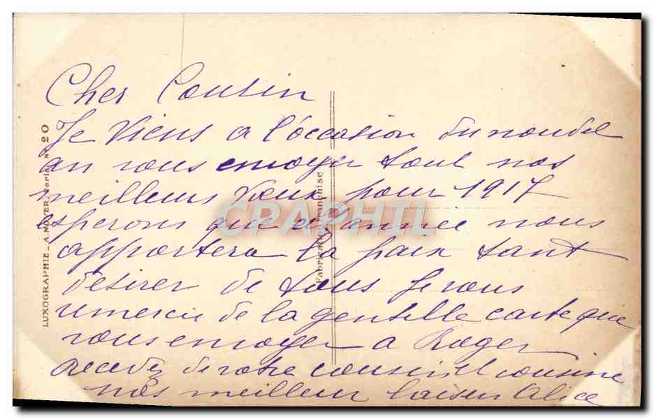 CPA Bonne Annee — Rückseite