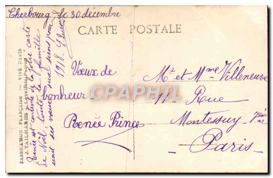CPA Bonne Annee Enfant — Verso
