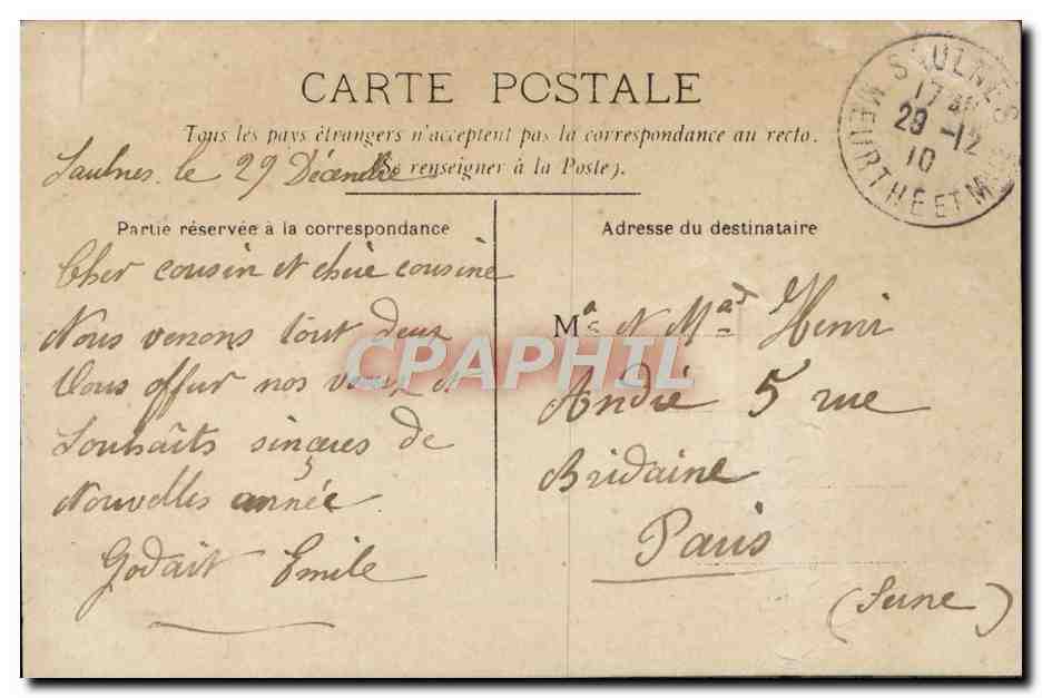 CPA Bonne Annee Enfant — Rückseite