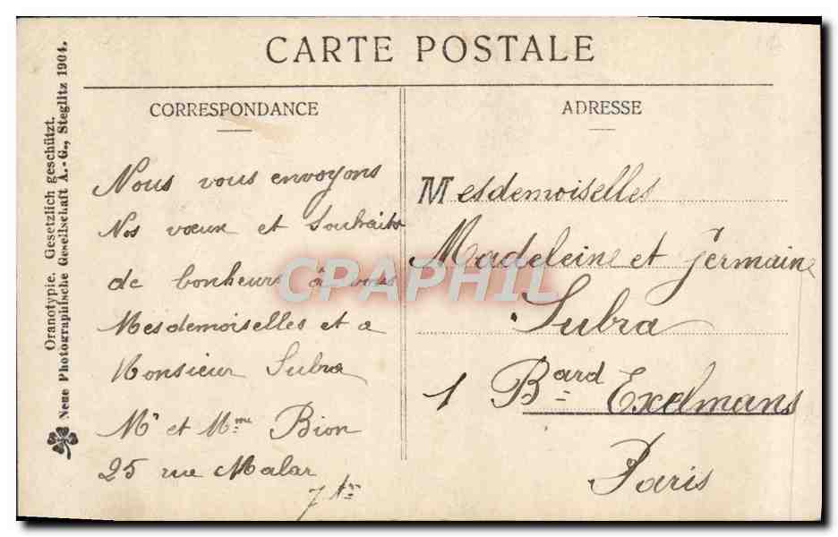 CPA Fantaisie Enfant Bonne Annee — Rückseite