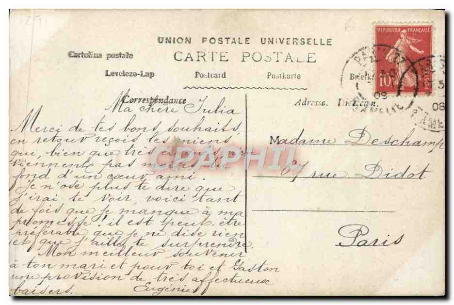 CPA Fantaisie Enfant Nouvel An Dragees — Verso