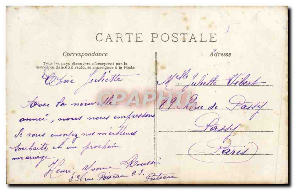 CPA Bonne Annee Femme — Reverso