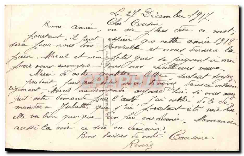 CPA Bonne Annee Fleurs — Verso
